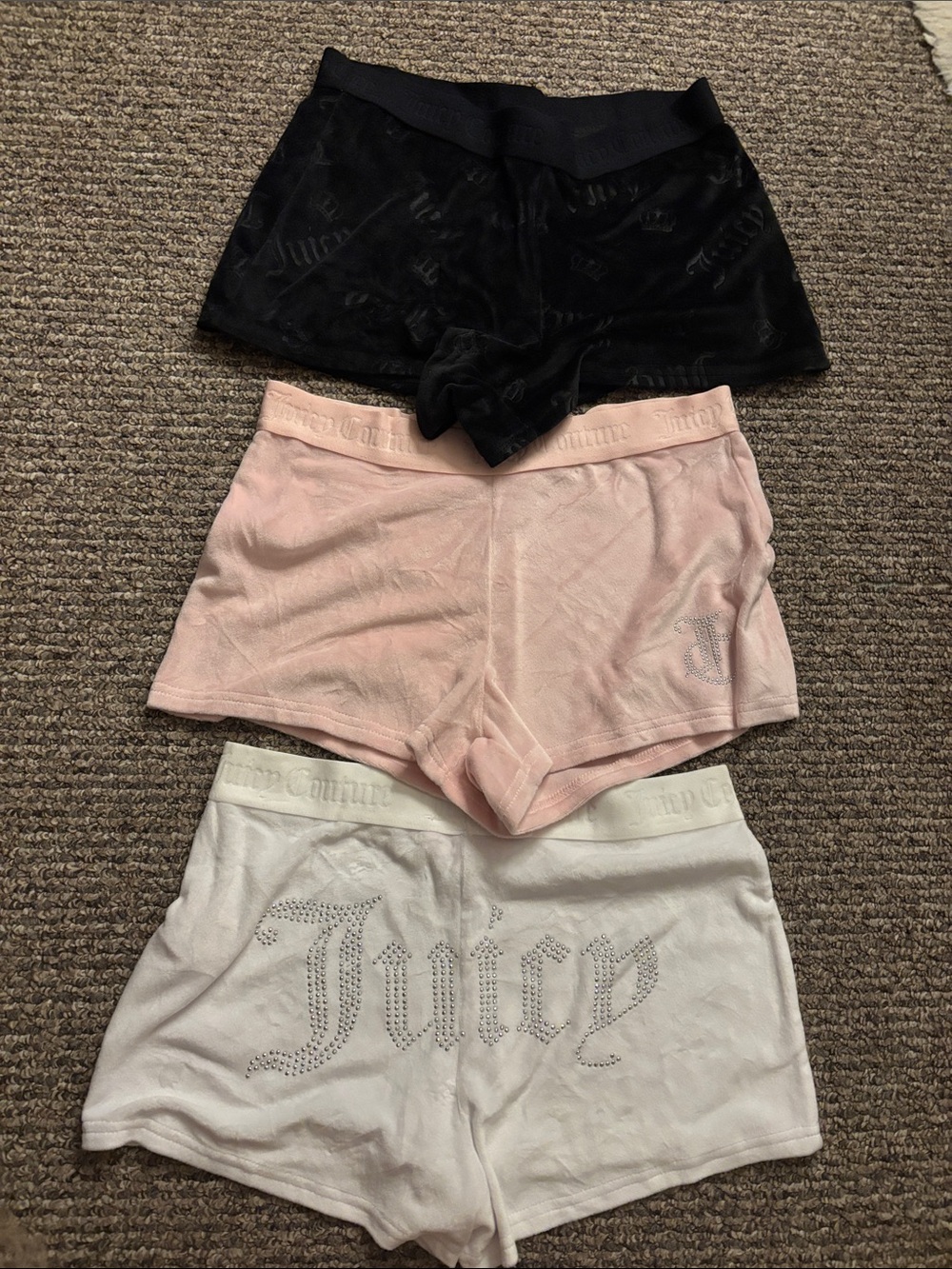 Juicy Couture Velvet Shorts Set of 3/ Never Worn